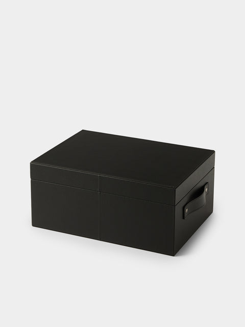 Pinetti - Avio Leather Small Storage Box - Black - ABASK - 