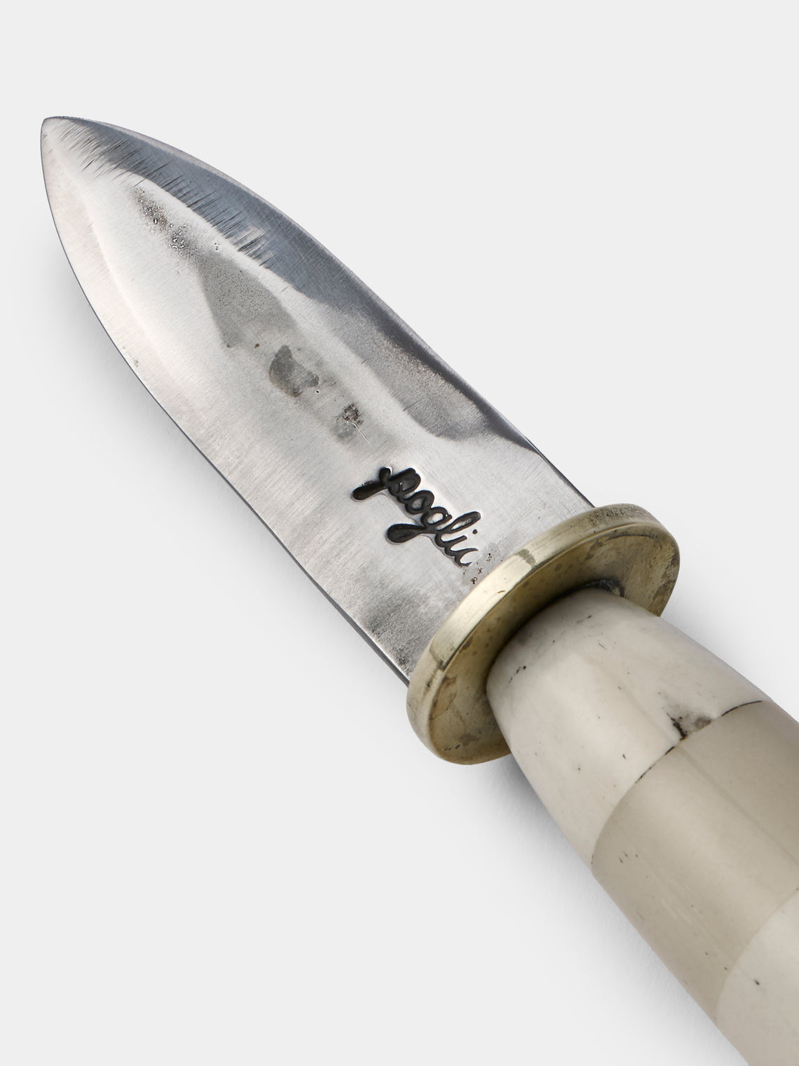 Poglia - Bone and Brass Oyster Knife - Cream - ABASK
