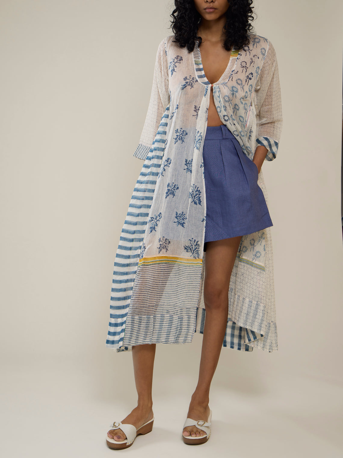 Injiri - Amber 84 Hand-Loomed Cotton and Silk Dress | Size: S - Multiple - ABASK