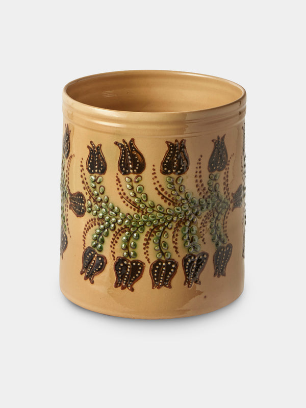 Poterie d’Évires - Flowers Hand-Painted Ceramic Utensil Pot - Cream - ABASK - 