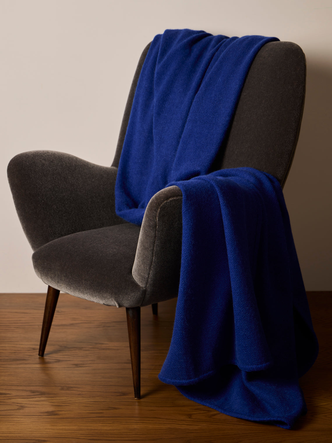 Denis Colomb - Gobi Camel Wool Blanket (79in/2m) - Blue - ABASK