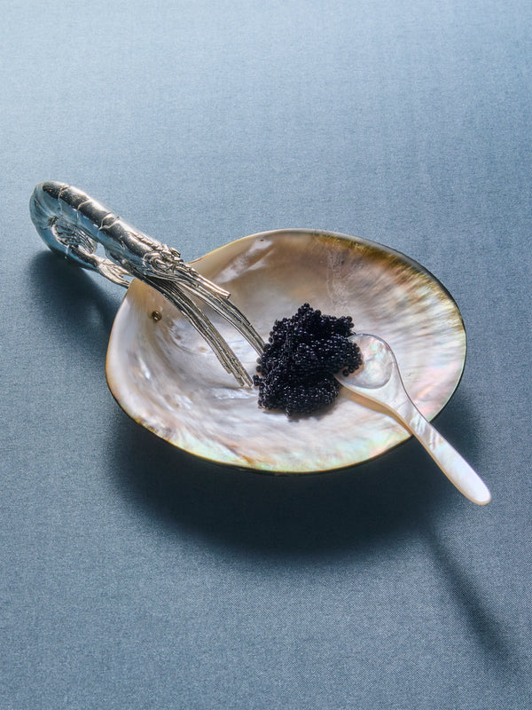 Objet Luxe - Shrimp Silver-Plated and Black Mother-of-Pearl Plate - Gray - ABASK