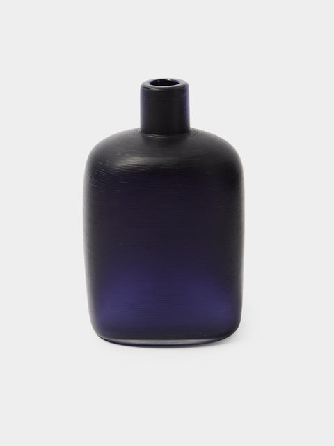 Venini - 1956 Paolo Venini Incise Hand-Blown Murano Glass Bottle - Blue - ABASK - 