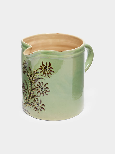 Poterie d’Évires - Flowers Hand-Painted Ceramic Straight-Edge Jug -  - ABASK - 