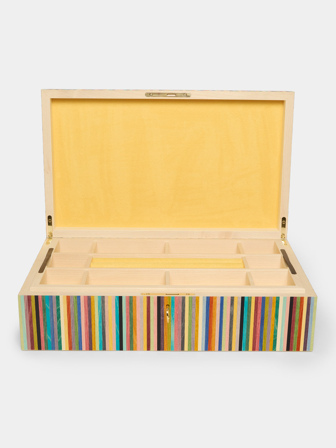 Kevin Stamper - Stripe Marquetry Wood Jewelry Box - Multiple - ABASK