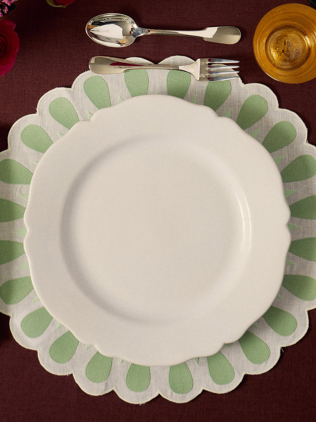 Bourg Joly Malicorne - Festons Ceramic Dinner Plates (Set of 4) -  - ABASK