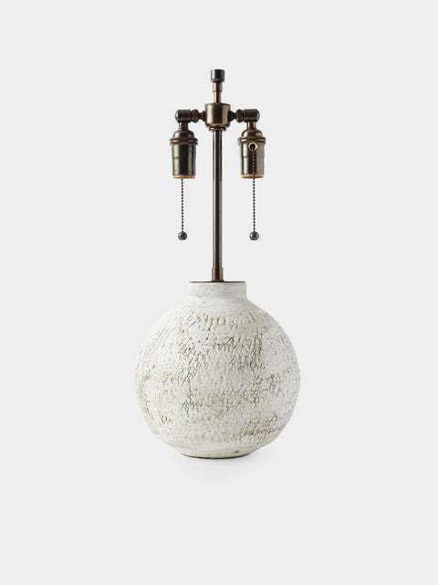 Peter Speliopoulos Projects - Hand-Glazed Stoneware Table Lamp - White - ABASK - 