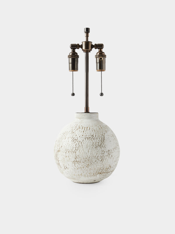 Peter Speliopoulos Projects - Hand-Glazed Stoneware Table Lamp - White - ABASK - 