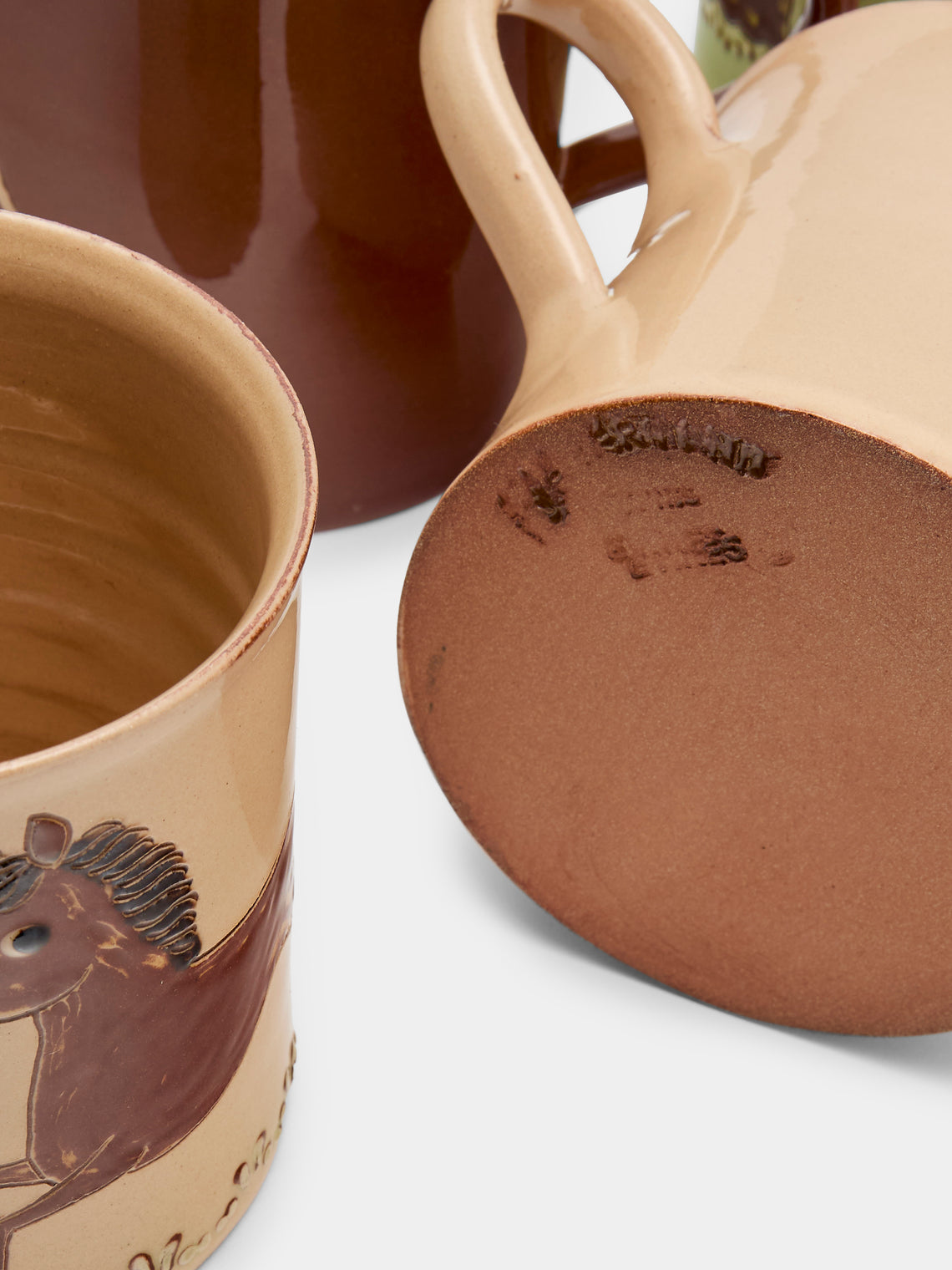 Poterie d’Évires - Animals Hand-Painted Ceramic Mugs (Set of 6) - Multiple - ABASK