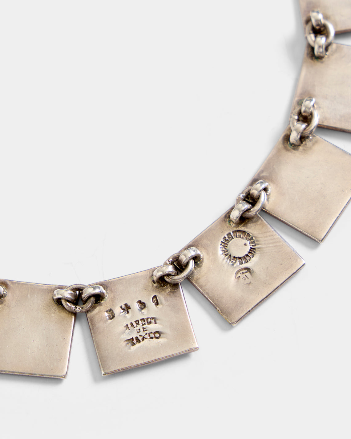 Mahnaz Collection - Women's Vintage 1950 Margot de Taxco Mexican Sterling Silver and Enamel Necklace - Silver - ABASK