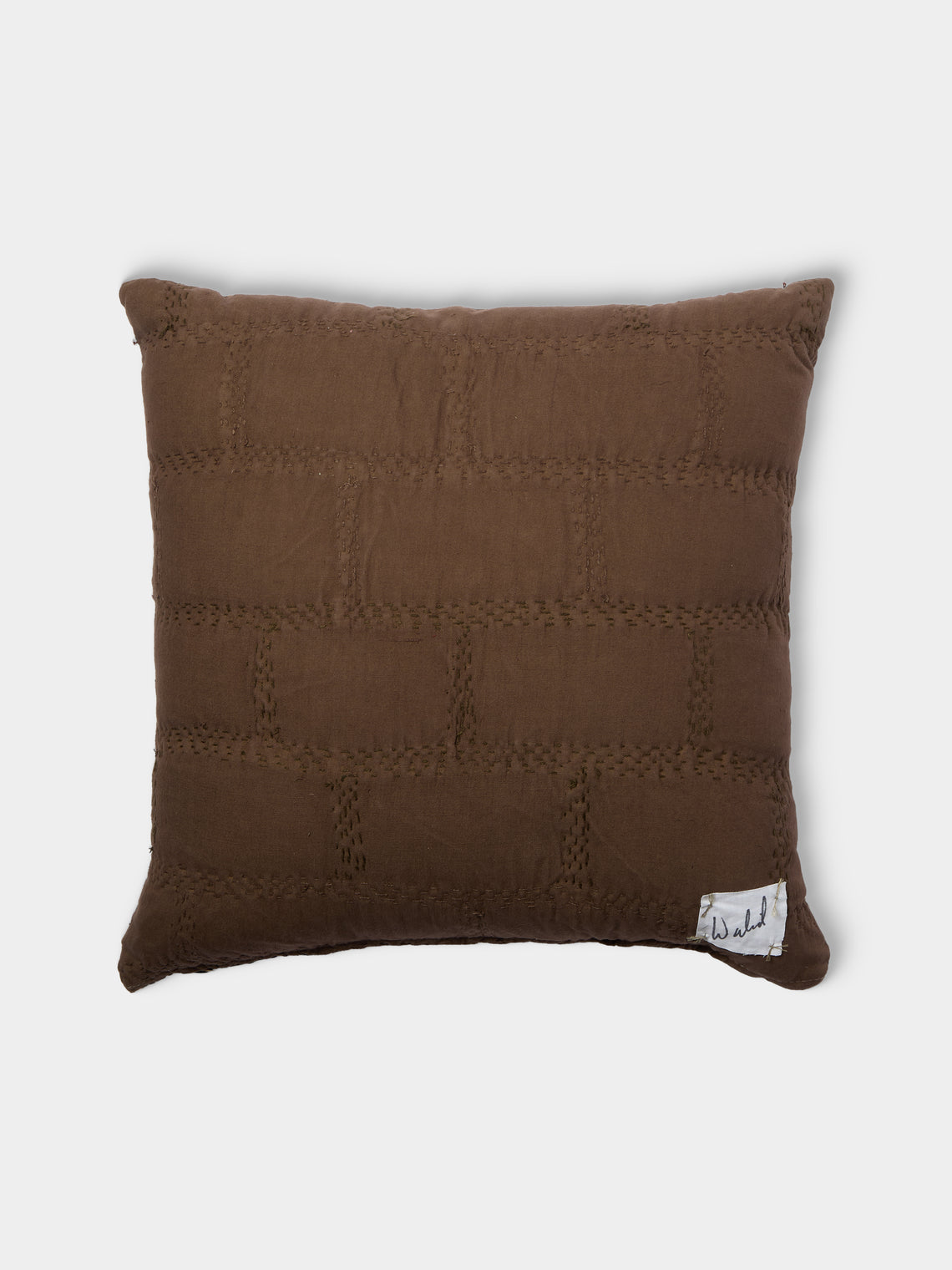 By Walid - 19th-Century Needlepoint Wool, Linen and Cotton Cushion (19.5in/50cm) - Multiple - ABASK