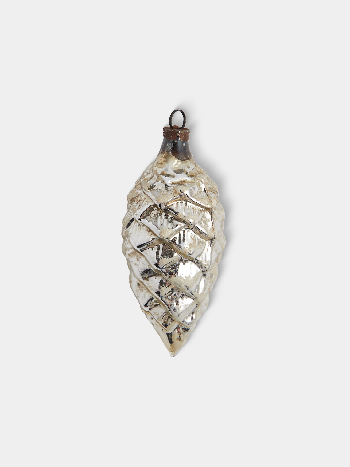 Antique and Vintage - Early-20th-Century Pinecones Glass Baubles (Set of 14) - Silver - ABASK