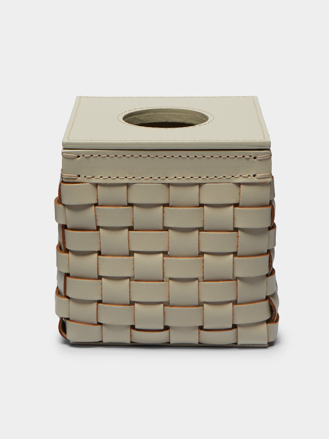 Riviere - Woven Leather Tissue Box -  - ABASK - 