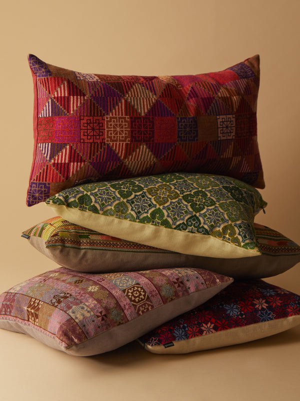 Kissweh - Ola Hand-Embroidered Cotton Cushion -  - ABASK