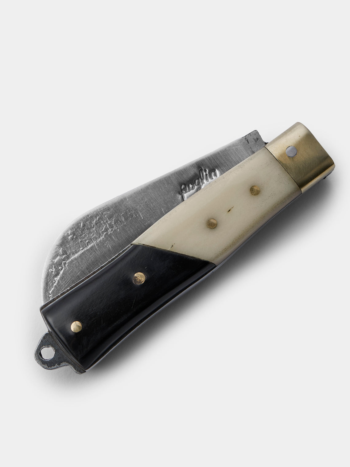 Poglia - Horn, Bone and Brass Pocket Knife - Black - ABASK