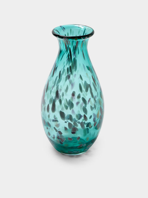 Antique and Vintage - 1960s Linea Mary Murano Glass Vase (12in/30.5cm) - Blue - ABASK - 