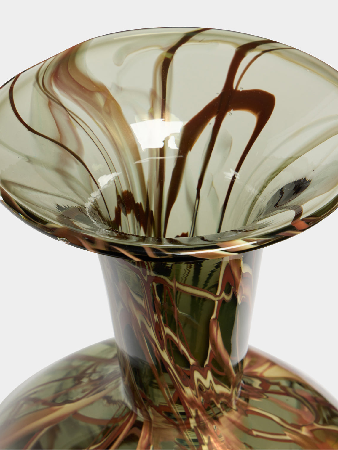 Martyn Thompson Studio - Penny Swirl Hand-Blown Glass Vase (17.5in/44cm) - Gray - ABASK