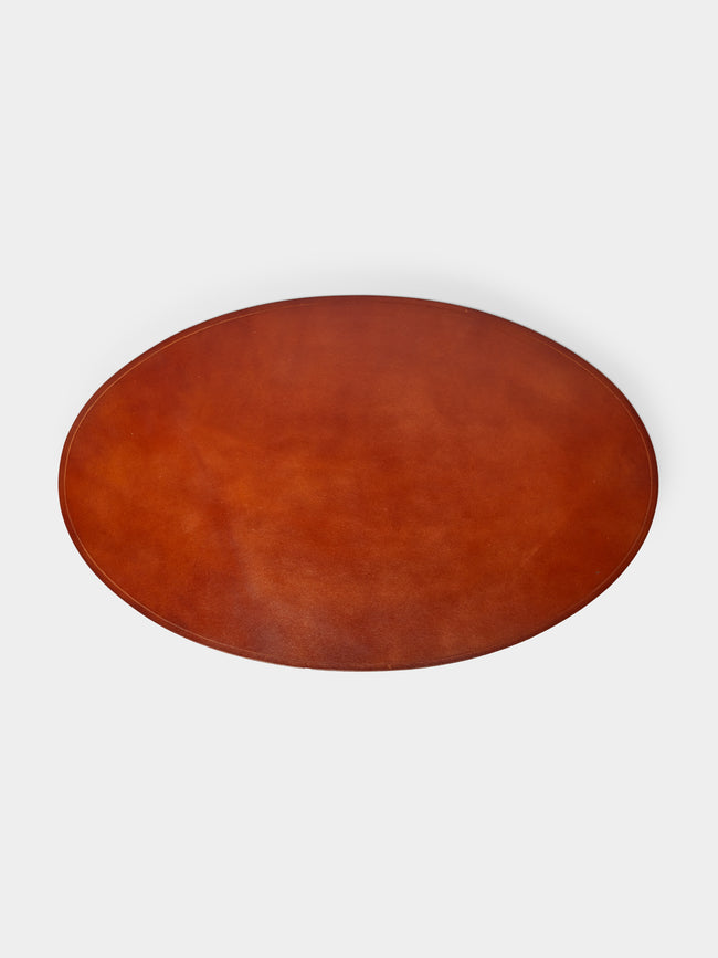 Peter Speliopoulos Projects - Hand-Stained Leather Oval Placemats (Set of 4) -  - ABASK - 