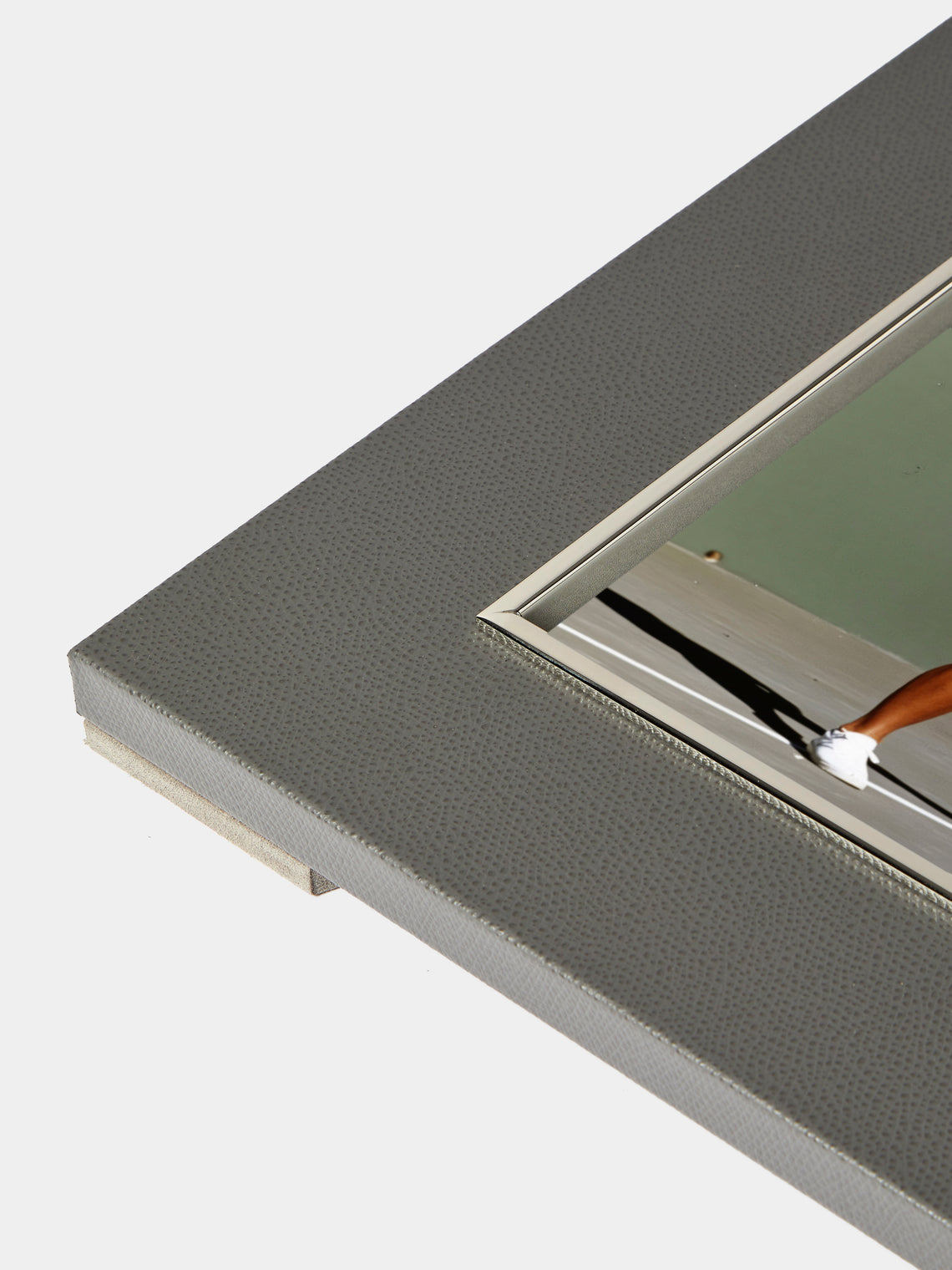 Pinetti - Leather and Silver-Plated Photo Frame (5x7") - Dark Gray - ABASK