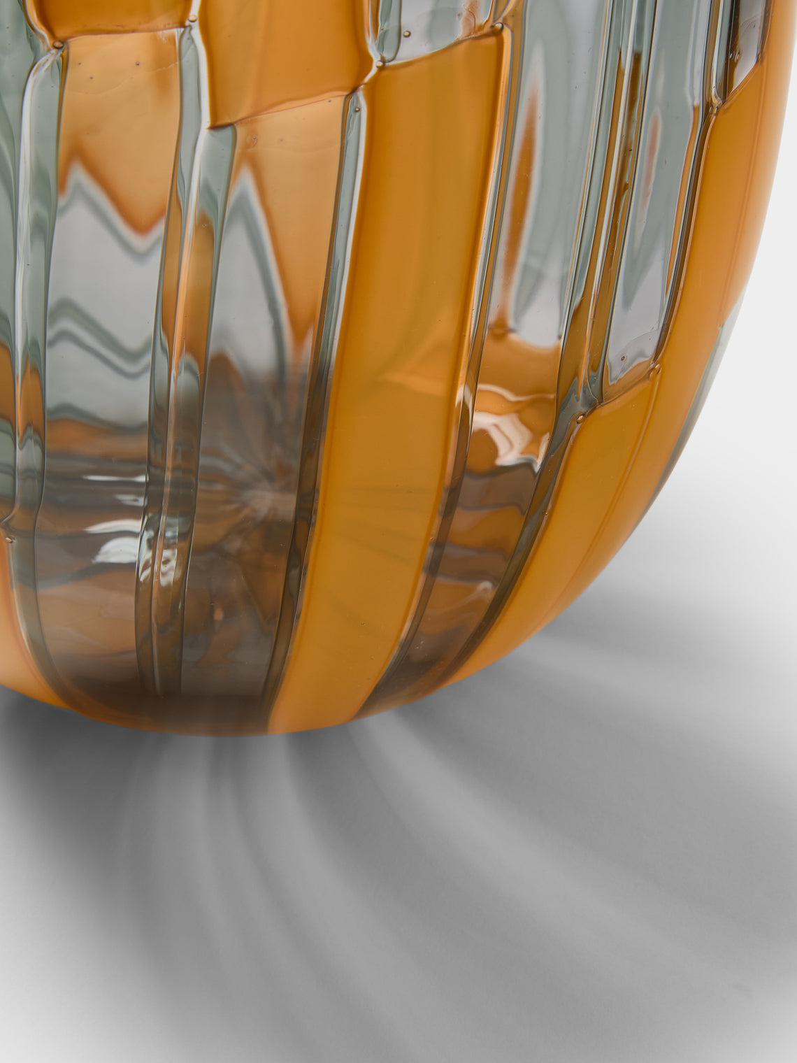 Moonarij - Tetris Hand-Blown Glass Vase (13.5in/35cm) - Brown - ABASK