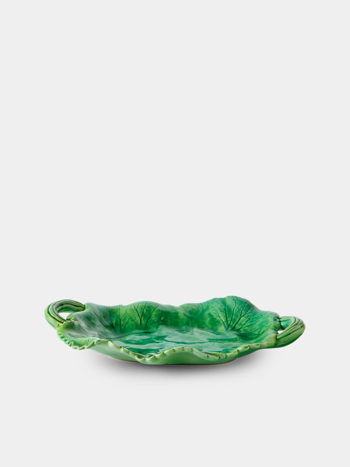 Antique and Vintage - 1950s Pol Chambost Ceramic Leaf Tray - Green - ABASK - 