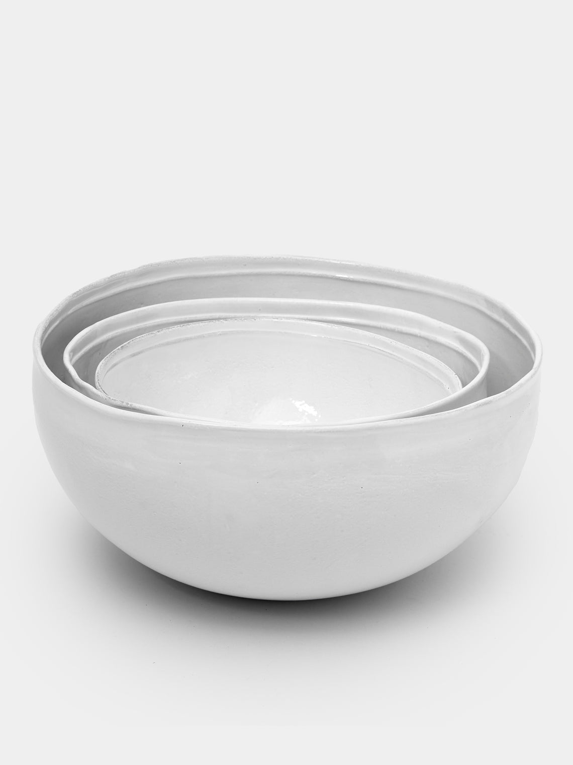 Simple Hand-Glazed Ceramic Salad Bowls (Set of 3)