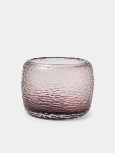 Micheluzzi Glass - Pozzo Ametista Semette Hand-Blown Murano Glass Vase (7in/17.5cm) - Purple - ABASK - 