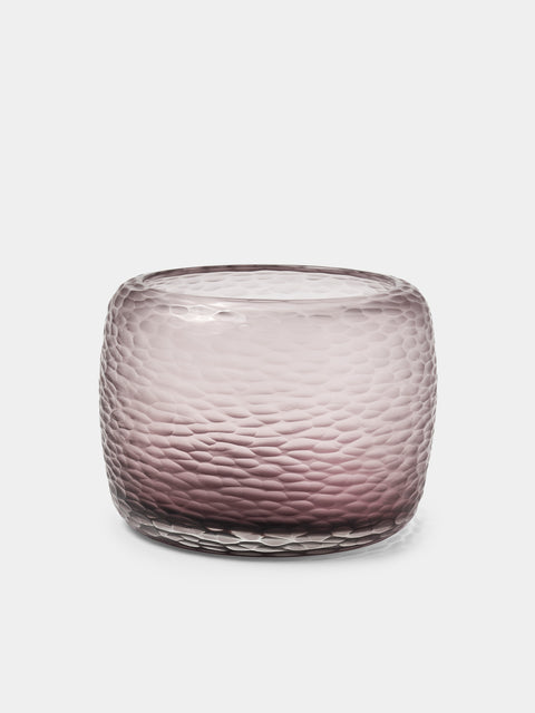 Micheluzzi Glass - Pozzo Ametista Semette Hand-Blown Murano Glass Vase (7in/17.5cm) - Purple - ABASK - 