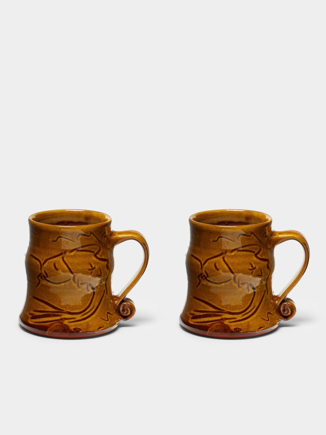 Mike Parry - Slipware Fish Mugs (Set of 2) -  - ABASK