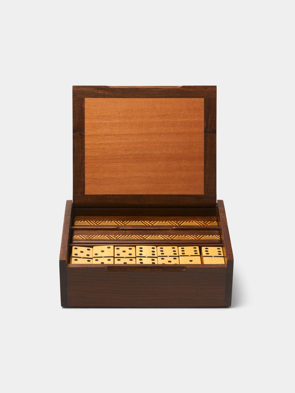 CasaLatina - Marquetry Wood Dominoes Set - Brown - ABASK - 