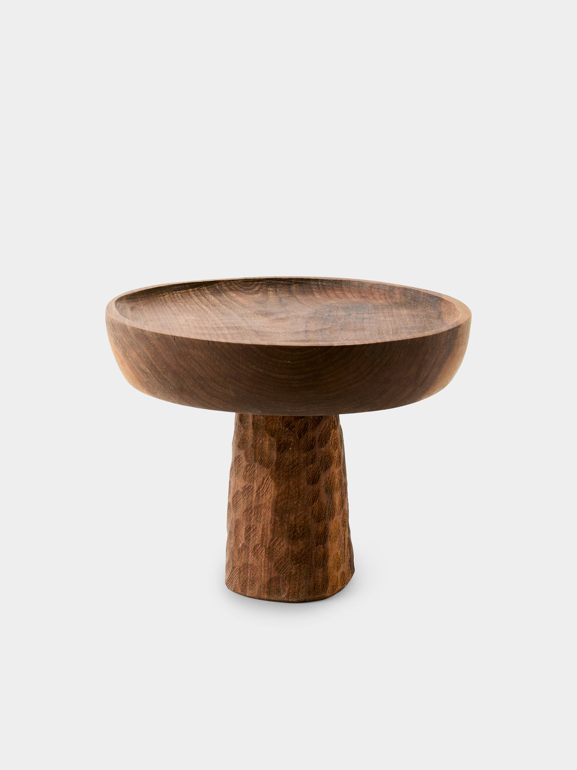 Riccardo Monte - Hand-Carved Walnut Cake Stand - Brown - ABASK - 