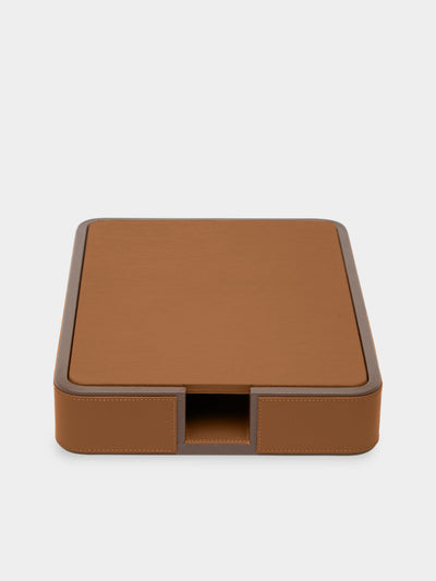 Giobagnara x Poltrona Frau - Leather A4 Paper Tray - Tan - ABASK - 