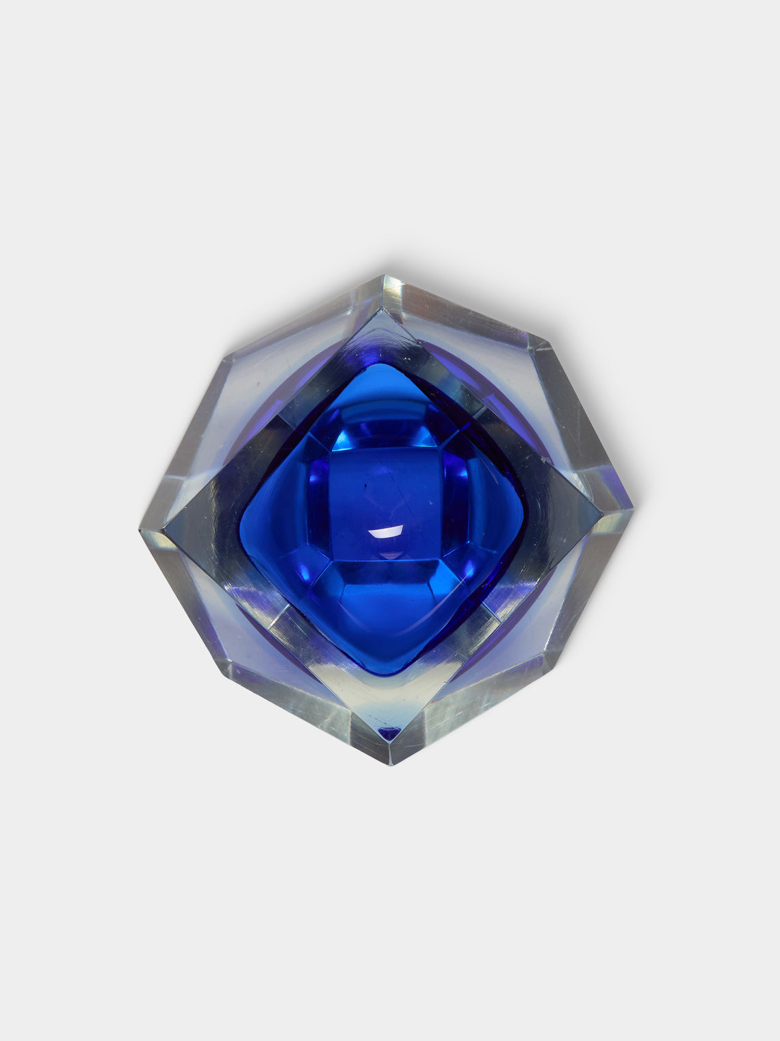 Antique and Vintage - 1950s Flavio Poli Murano Glass Ashtray - Blue - ABASK