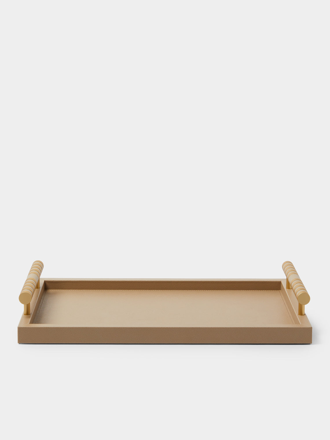Pinetti - Saturno Leather Tray (12in/30cm) - Taupe - ABASK