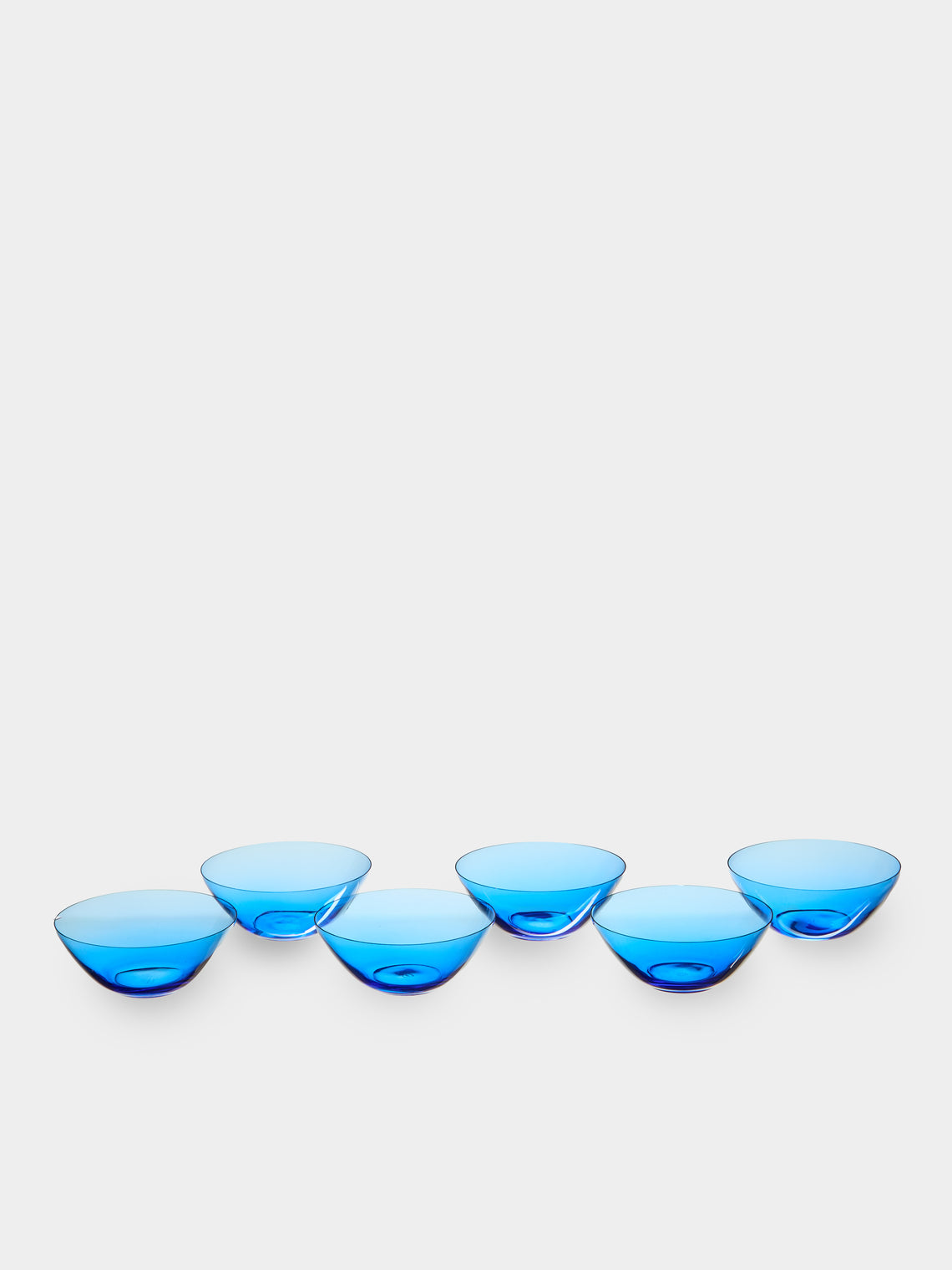 Antique and Vintage - 1970s Lalique Glass Dessert Bowls (Set of 6) - Blue - ABASK