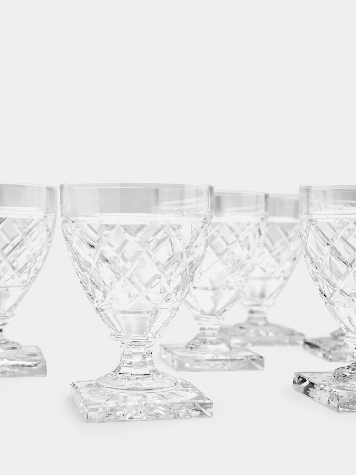 Antique and Vintage - 1930s Val Saint Lambert Crystal White Wine Glasses (Set of 8) -  - ABASK