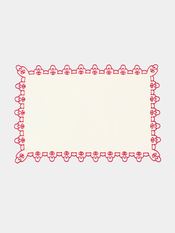 Borgo delle Tovaglie - Amalfi Embroidered Linen Placemats (Set of 4) -  - ABASK - 