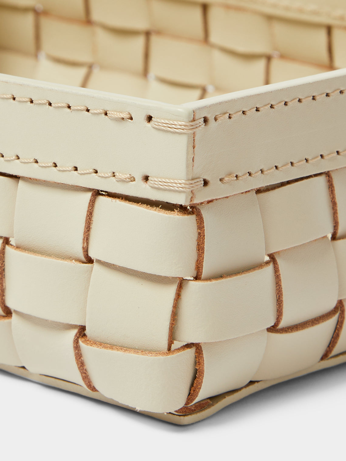 Riviere - Barcelona Water-Resistant Leather Low Basket - White - ABASK