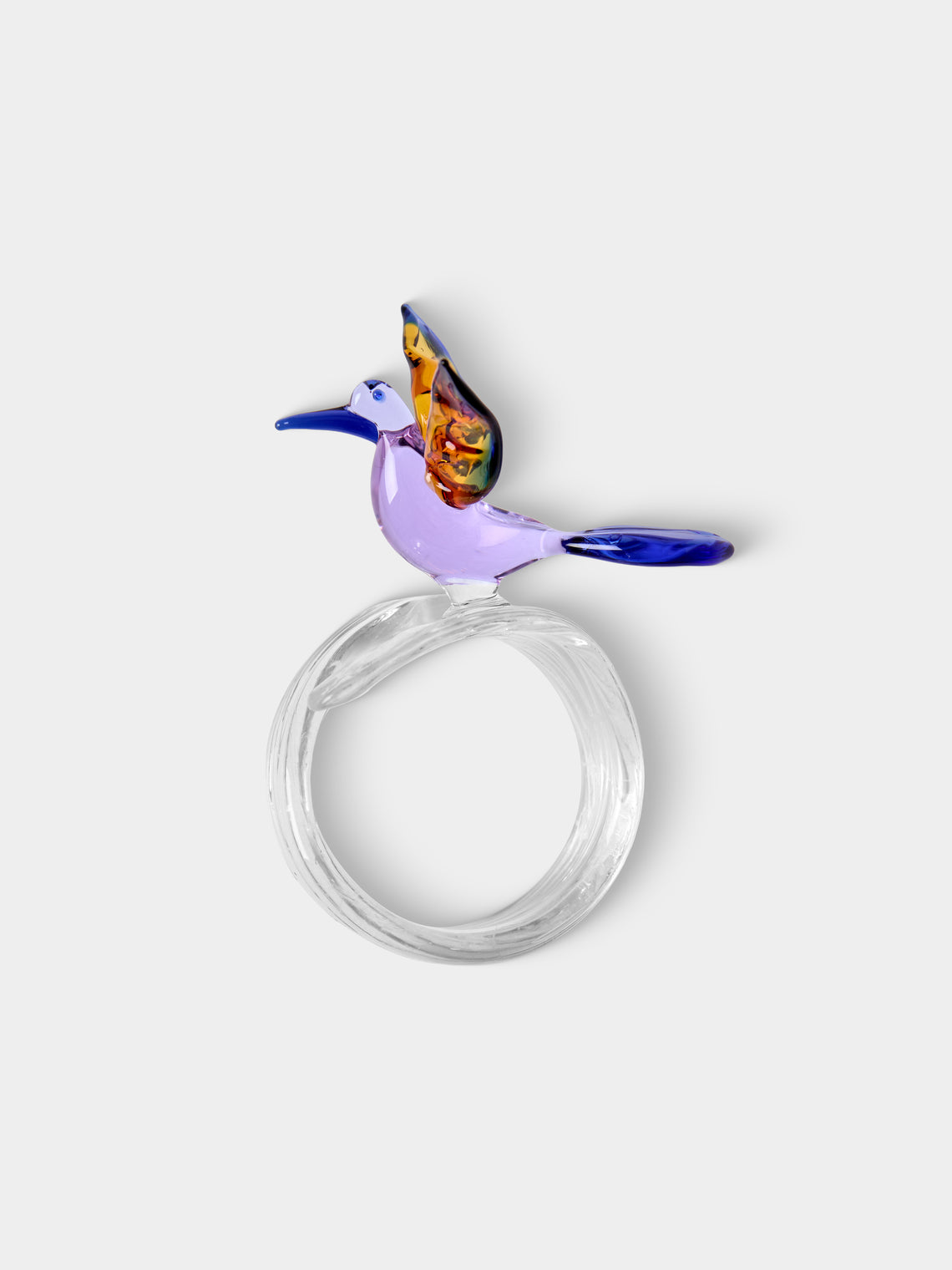 Casarialto - | Set of 6 | Tropical Birds Hand-Blown Glass Napkin Rings - Multiple - ABASK
