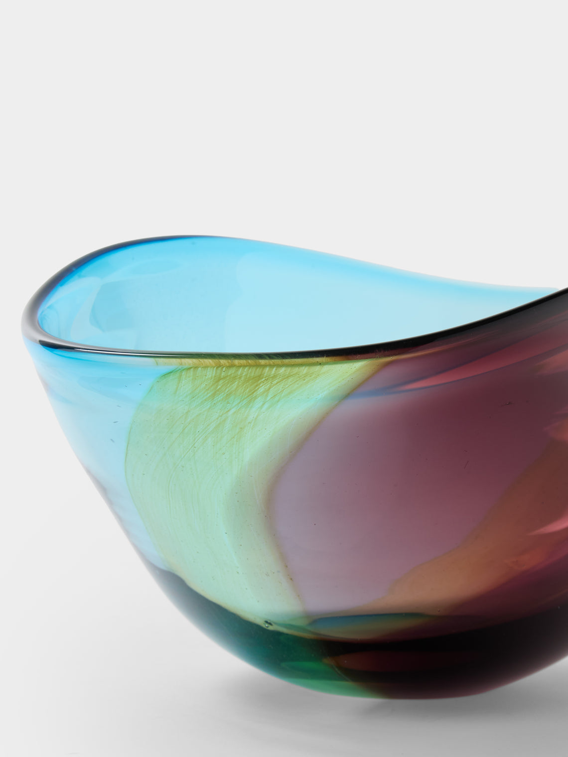 Antique and Vintage - 1960s Archimede Seguso Glass Bowl - Blue - ABASK