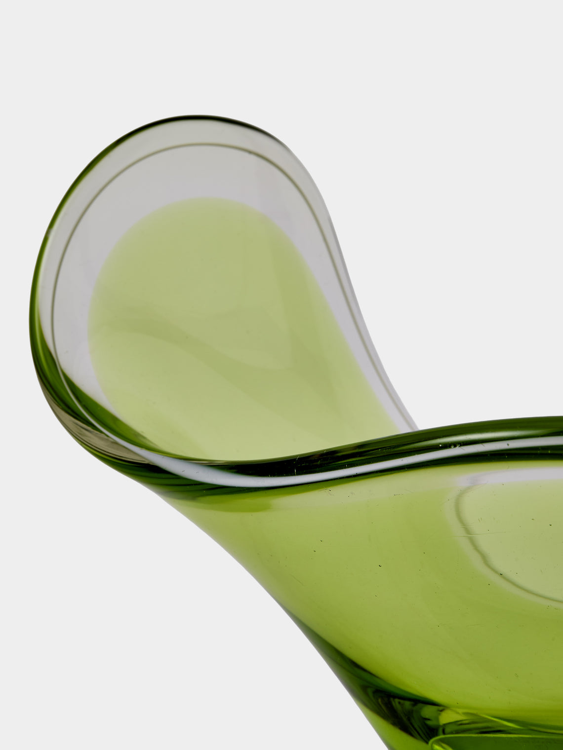 Antique and Vintage - 1960s Paul Kedelv Crystal Bowl - Green - ABASK