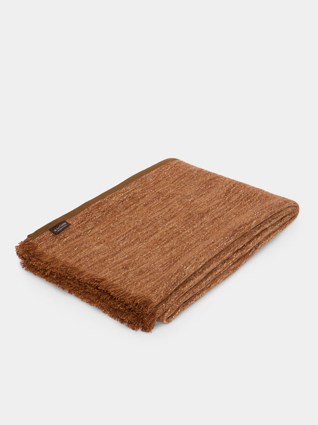 de Le Cuona - Tribal Linen and Wool Throw (78.5in/2m) - Orange - ABASK