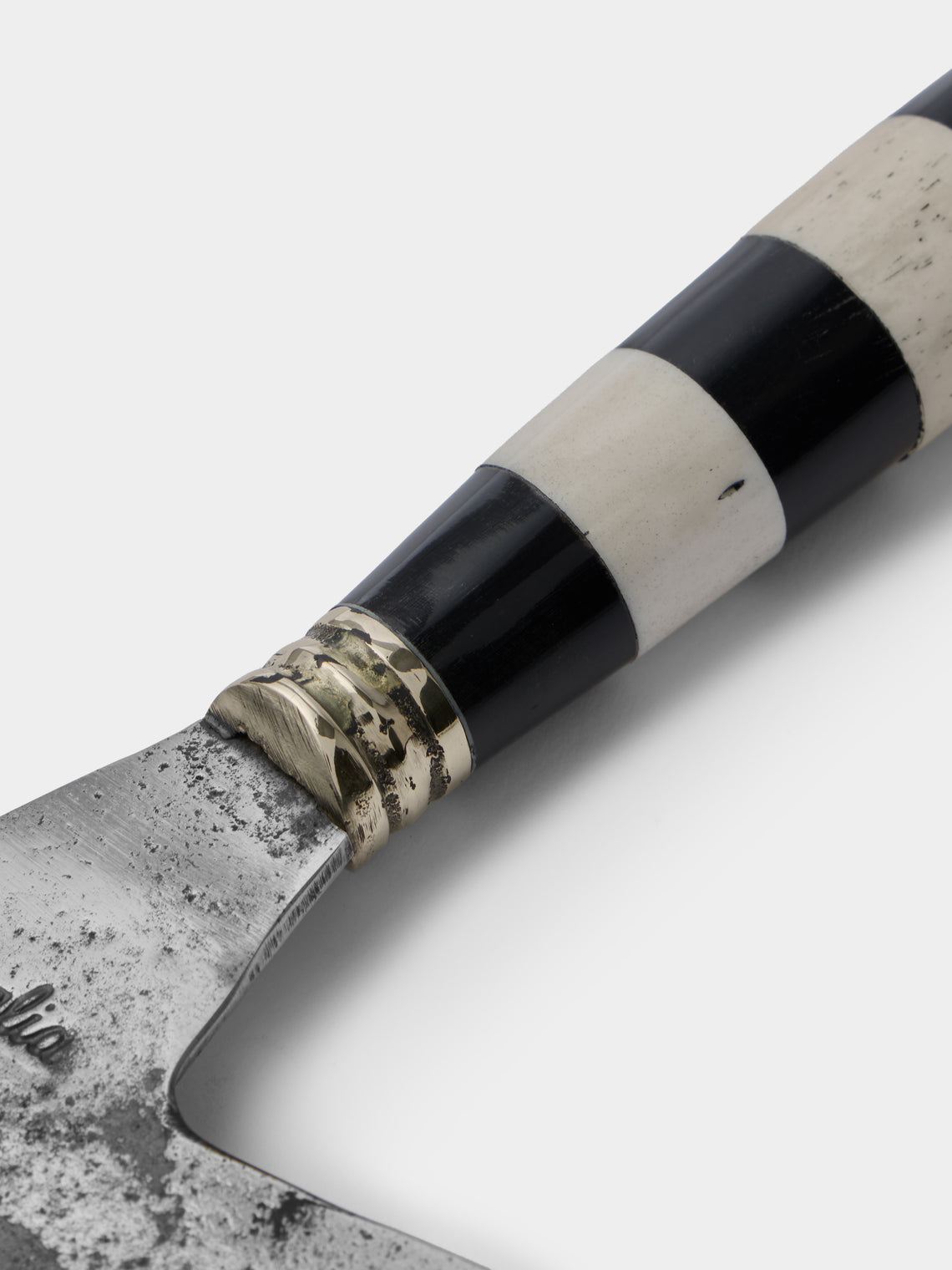 Poglia - Half Moon Horn and Bone Knife - Black - ABASK