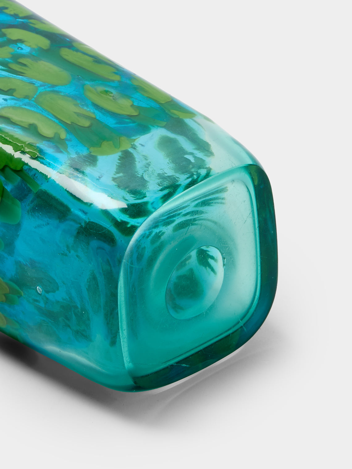 Antique and Vintage - 1951 Riccardo Licata for Cenedese Glass Vase (9in/23.5cm) - Green - ABASK