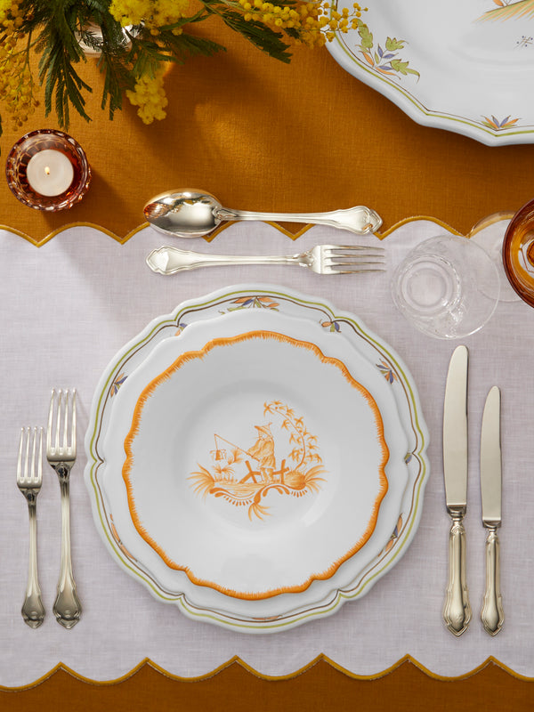 Bourg Joly Malicorne - Chinoiserie Hand-Painted Ceramic Dessert Plate -  - ABASK