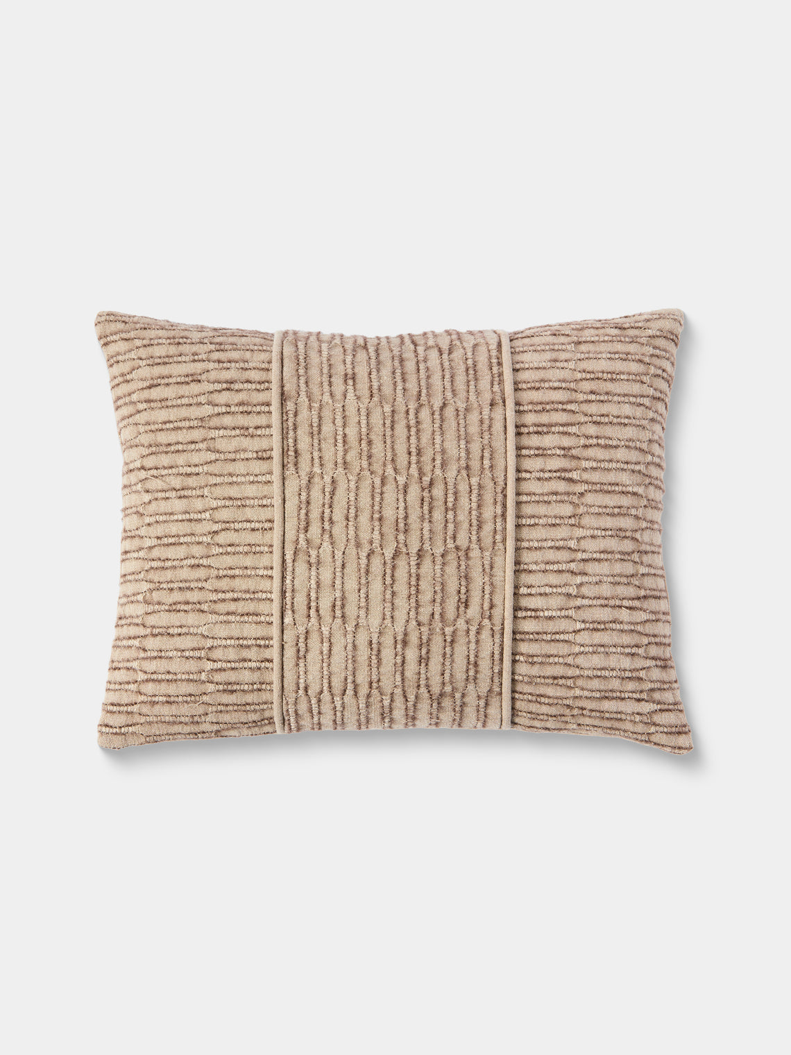 de Le Cuona - Nara Panel Linen Pillow (19.5in/50cm) - Beige - ABASK - 