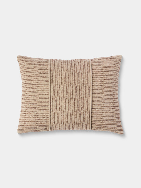 de Le Cuona - Nara Panel Linen Pillow (19.5in/50cm) - Beige - ABASK - 