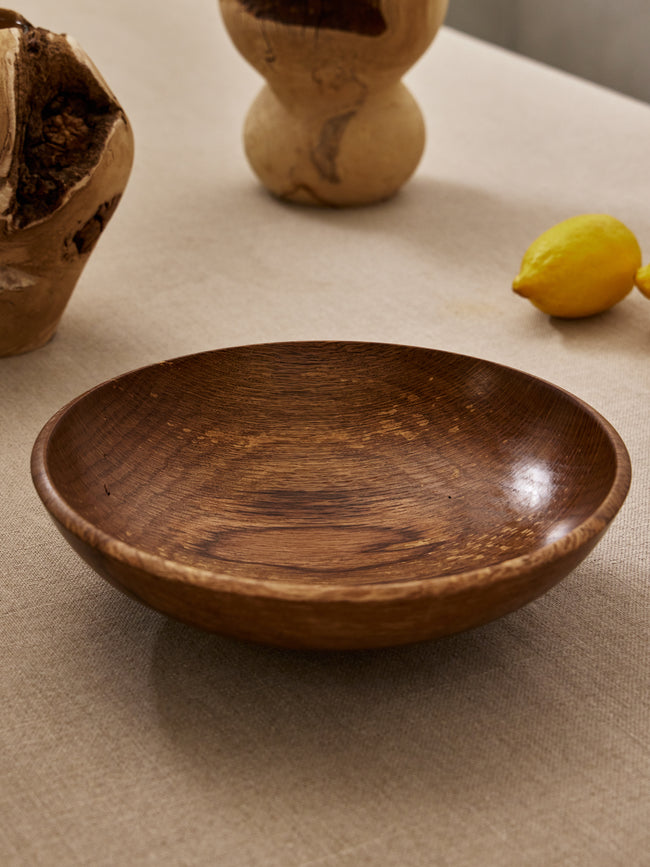 Thursday Furniture - Hand-Turned Oak Bowl - Brown - ABASK