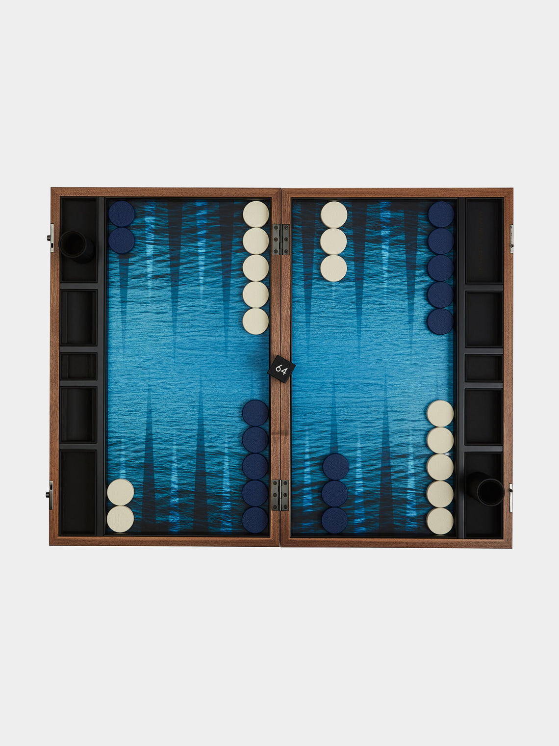 Alexandra Llewellyn - Ocean Leather & Wood Backgammon Set - Brown - ABASK