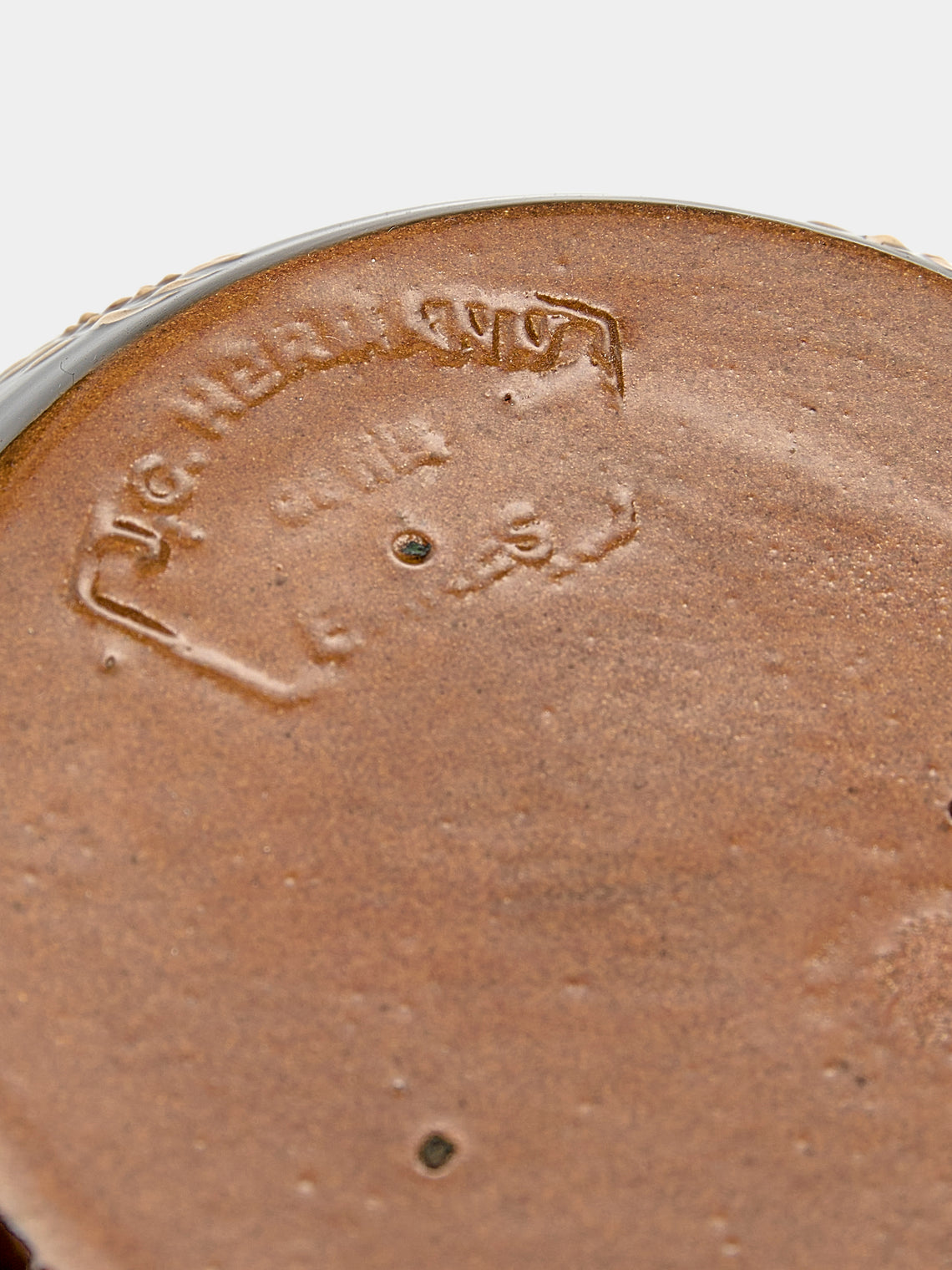 Poterie d’Évires - Flowers Hand-Painted Ceramic Vase - Dark brown - ABASK